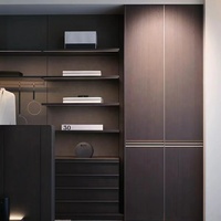Nouveau Produit Ajouté Armoire de Chambre de Luxe en Mélaminé, Contreplaqué et OSB avec Carcasse en Bois, Poignée Métallique et Tiroirs