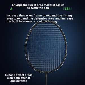 Raquette de <span class=keywords><strong>badminton</strong></span> officielle ultra-légère pour adultes enfants débutants résistant à l'entraînement conception de magasin phare poignée en PU fibre de carbone - Product Image 2