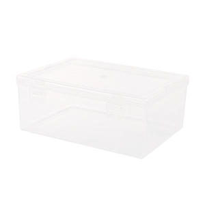 702 Plastic Storage <b>Box</b> Rectangular Transparent PP 1L Covered Desktop Organizer Jewelry Packaging Spare Parts Container - Product Image 1