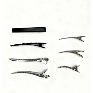 أداة تصفيف احترافية للصالونات، مشبك شعر متين من المعدن بتصميم منقار البطة، إكسسوار تجميل للحفلات وتقسيم الشعر وتثبيته، مصنوع من سبيكة معدنية - Product Image 1