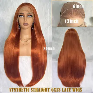 X-TRESS vague de corps cheveux synthétiques Ombre couleur perruques synthétiques avec partie centrale dentelle cheveux naturels perruques fibre perruques pour les femmes fête