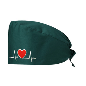 Casquette d'infirmière 100% coton avec broderie, chapeau chirurgical réglable unisexe, bonnets de travail pour hôpital, salon de beauté, vêtements de travail - Product Image 2