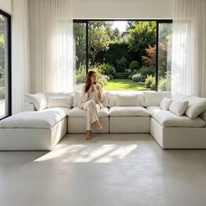 Conjunto Modular Multifuncional en Forma de Nube, Seccional Curvo Comprimido al Vacío, Combinación DIY para Salón, Ahorra un 50% en Costos de Envío, Yunshafa Modu - Product Image 1