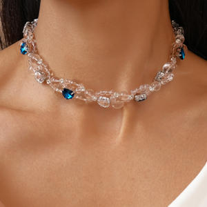 תכשיטי אופנה 2025 תכשיטי אופנה משובצת יהלומים יוקרה משובצת קריסטל מלאכותי אהבה חרוז אבני חן לנשים - Product Image 1