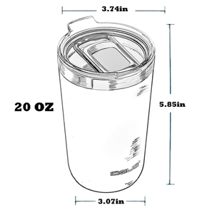 ANSHENG Tumbler da Viaggio Personalizzato 20oz a Doppia Parete, Isolato Sottovuoto in Acciaio Inox 304, Tumbler Affusolato con Coperchio - Product Image 5