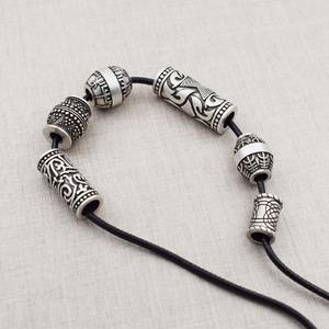 Cuentas <span class=keywords><strong>para</strong></span> <span class=keywords><strong>Barba</strong></span> con Diseño de Joyería Nuevo, Diseños Escandinavos Nórdicos, Cuentas Vikingas con Nudo de Escudo Rúnico de Cuervo - Product Image 2