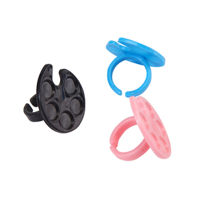 Mini palette à ongles en forme de bague, plat de peinture en plastique, support pour pigment de vernis à ongles - Product Image 4