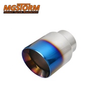 Ujung Knalpot Mobil Diameter 3" hingga 4" Model Sudut Miring Panjang Total 6" Dinding Ganda Bahan Stainless Steel Knalpot Keluaran Tunggal