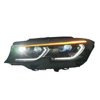 Feux avant SJC Auto V3 fumés tricolores pour BMW Série 3 G20 G28 pré-LCI 19-22, DRL jaune/blanc/rouge, interrupteur, éclairage avant