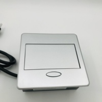 Stopkontak Meja Tersembunyi Standar Inggris dengan Port USB-A dan USB-C, Pengisian Daya Cepat untuk Meja Rapat dan Ruang Konferensi