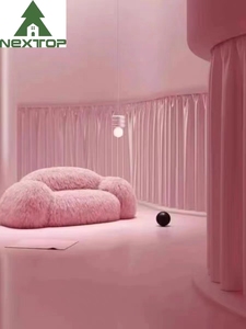 Sofá largo <span class=keywords><strong>Rosa</strong></span> estilo <span class=keywords><strong>italiano</strong></span> para niñas, sofá para sala de estar y dormitorio - Product Image 6