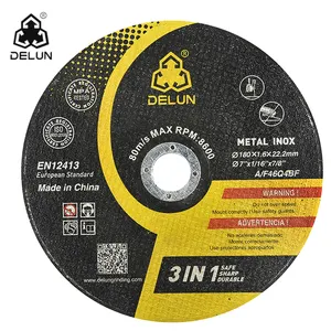 DELUN Top sale sharping 180 mm iron Cutting Disc with all kinds thickness for Power Grinder 7 inch cutting disc to South America