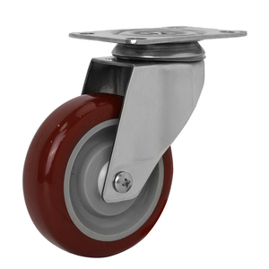 4 pouces Tige En Acier Inoxydable Pu Roulette Avec Frein <span class=keywords><strong>Pour</strong></span> Fauteuil Roulant - Product Image 2