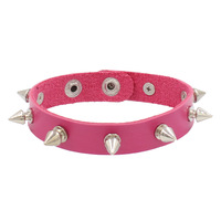 Bracelet punk rock design créatif vente en gros tendance bracelet en cuir noir avec cône rivet en pointe bracelet en cuir PU pour homme et femme