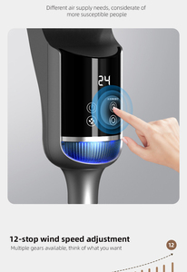 Ventilador de Circulación de Aire con Control Remoto por Voz, Ventilador de Piso Retráctil con Pantalla Táctil y Temporizador - Product Image 6