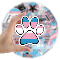 50 Uds. De pegatinas de grafiti transgénero de dibujos animados para cuaderno, calcomanía de taza de agua, vinilo impermeable, pegatina LGBT para adolescentes