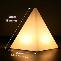 Lámpara Piramidal de 28 cm Recargable con Control Remoto de 16 Colores para Decoración de Escritorio