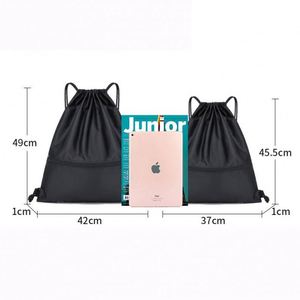 Sac à dos léger et portable avec cordon de serrage pour hommes et femmes, idéal pour le sport, le fitness, le basketball, sac multifonction en Oxford avec fermeture éclair - Product Image 2