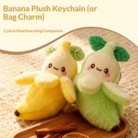 Schattige bananenhanger, gesimuleerd fruit, pluche speelgoed, tasbedel, pluche tasdecoratie, voegt elegantie toe voor kinderen van 5-7 jaar