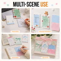 Bloc-notes autocollants imprimés mignons, blocs-notes adhésifs décoratifs, papeterie facile à écrire pour le bureau, l'école, les étudiants et comme cadeau