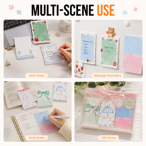 Bloc-notes autocollants imprimés mignons, blocs-notes adhésifs décoratifs, papeterie facile à écrire pour le bureau, l'école, les étudiants et comme cadeau - Product Image 3