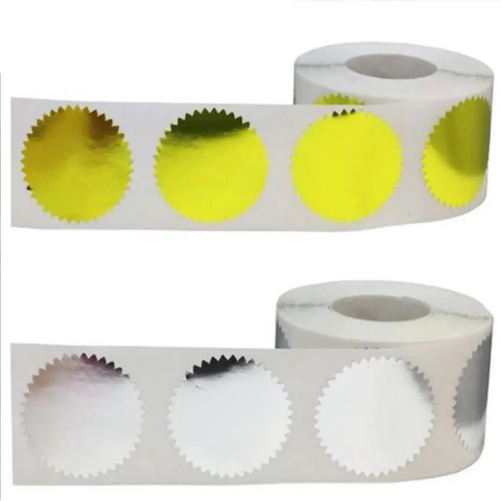 2 Inch Round Certificate Wafer Embossing Seal Stickers Labels Christmas Serrated Edge for Envelopes 250 pcs Per Roll