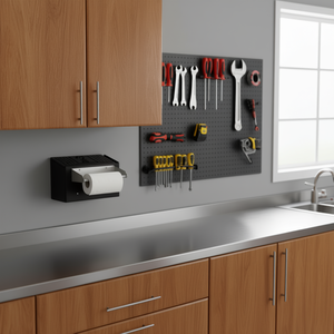 Porte-serviettes en papier FG 102 PR, support mural en métal, distributeur pour cuisine, garage, atelier - Product Image 3