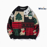 Pulls de Noël pour hommes WINDAY, pull en mohair de haute qualité, pull en tricot personnalisé pour hommes en vente