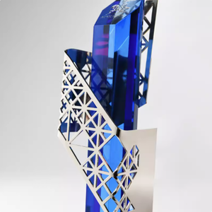 Trophée en cristal personnalisé créatif atmosphère de haute qualité science et technologie sens de l'ingénierie du bâtiment trophée en métal prix - Product Image 5