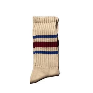 Kaus kaki desain Oem katun crew retro bergaris kustom olahraga slouch untuk pria - Product Image 3