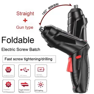 Bor listrik isi ulang multifungsi, Kit rumah DIY dengan penggerak baterai Lithium tanpa kabel industri Mini lipat ukuran kecil - Product Image 4