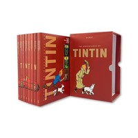 Vente en gros d'un ensemble de 8 livres reliés en couverture rigide, l'histoire de Tintin, livre pour enfants