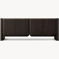 Commode de chambre à coucher de luxe de style mid-century moderne en bois massif de chêne, 6 tiroirs, pour hôtel et salon