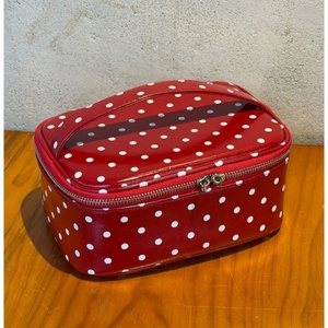 Black Polka Dot <b>Makeup</b> Storage Bag PU Leather Travel Cosmetic <b>Case</b> With Mesh Pocket For <b>Brushes</b> Beauty Toiletry Hand Bag - Product Image 5