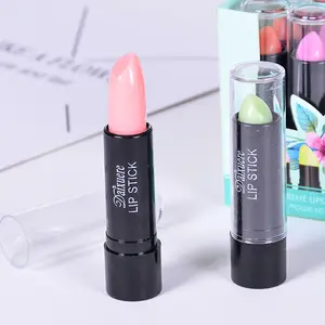 Péssego Natural Bálsamo Labial Rosa Batom hidratante de longa duração Temperatura Mudança Cor Batom