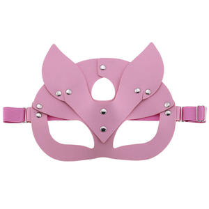 Maschera in Pelle per Adulti da Donna, Design Gatto o <span class=keywords><strong>Volpe</strong></span>, Impermeabile con Benda per Occhi, per Giochi SM, Alta Qualità, Articoli Promozionali - Product Image 5