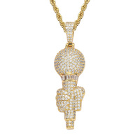 Collier pendentif torche glacé en gros avec chaîne, bijoux hip-hop en zircon cubique