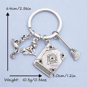 Accesorios de moda DIY escoba de mago sombrero de mago libro mágico creativo llavero de Halloween regalo de Festival - Product Image 3