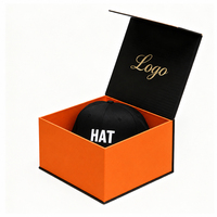Boîtes à chapeaux rigides noires de qualité supérieure, emballage élégant et luxueux avec laminage mat, boîte cadeau personnalisée pour boîte à chapeaux