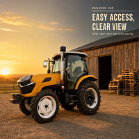 Tracteur 4x4 robuste de 100 CV avec cabine climatisée et attelage hydraulique trois points pour concessionnaires