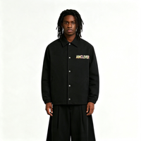Blouson Bomber Classique en Toile pour Homme AMLClever - Veste Aviateur Vintage Boutonnée avec Poignets Côtelés et Col Montant Décontracté