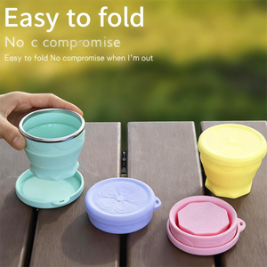 แก้วซิลิโคนพับได้ พกพาสะดวก ใช้ซ้ำได้ สำหรับเดินทางและเล่นกีฬา - Product Image 4