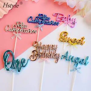 3D Sweet One เด็กเค้ก Topper Happy วันเกิดเด็กทารก Topper One 1st Happy Birthday Party Decor เด็กผู้หญิงเด็ก PQ050