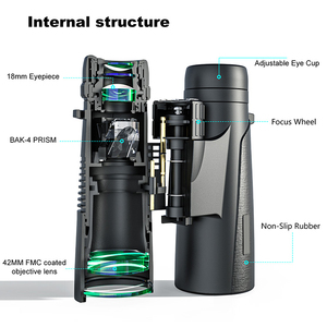 Prismáticos a prueba de agua 12x42 HD, gran oferta, lente de prisma Bak4, binoculares potentes para adultos, precio de fábrica OEM con pesca - Product Image 5