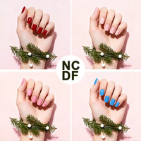 Ongles à presser personnalisés sous marque privée, courts et carrés, 30 pièces, couleur unie, en gel souple, réutilisables, couverture complète, vente en gros d'usine