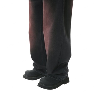 Prix de gros - Jeans gris délavés style streetwear unisexe, design vintage, effet pulvérisé - Product Image 5