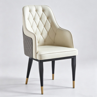 Chaises de salle à manger modernes à dossier haut en cuir écologique pour appartement et maison