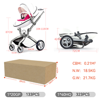 Poussette Bébé Légère OEM 2-en-1 Haut de Gamme avec Landau de Voyage et Nacelle pour Nouveau-né