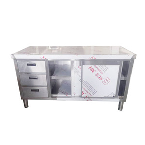 โต๊ะสแตนเลสแบบมีลิ้นชักเลื่อนได้ VICTORY KITCHEN พร้อมที่วางของแบบ Inox สำหรับรถขายอาหาร โรงแรม ร้านอาหาร อื่นๆ รุ่น VCT - Product Image 2
