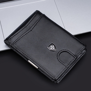 Portefeuille pour hommes Portefeuille en <span class=keywords><strong>cuir</strong></span> PU mince pour hommes <span class=keywords><strong>Porte</strong></span>-cartes de crédit bloquant la RFID avec pince à billets - Product Image 3